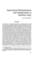 Agricultural mechanisation and employment in southern Italy
