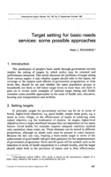 Target setting for basic-needs services: some possible approaches