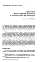 La protection de la vie privée du salarié: la situation dans les Amériques