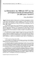 La Déclaration de 1998 de l'OIT sur les principes et droits fondamentaux: un défi pour l'avenir