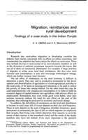 Migration, remittances and rural development: findings of a case study in the Indian Punjab
