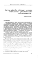 Normas laborales mínimas y comercio internacional: ¿resultaría viable una cláusula social?