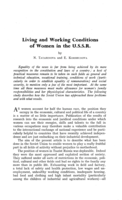 Living and working conditions of women in the U.S.S.R.