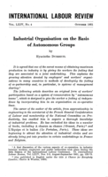 Industrial organisation on the basis of autonomous groups