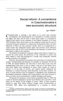 Social reform: a cornerstone in Czechoslovakia's new economic structure