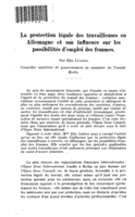 La protection légale des travailleuses en Allemagne et son influence sur les possibilités d'emploi des femmes