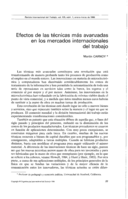 Efectos de las técnicas más avanzadas en los mercados internacionales del trabajo