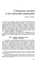 L'éducation ouvrière et les universités américaines