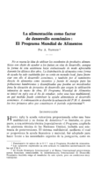 La alimentación como factor de desarrollo económico: el programa mundial de alimentos