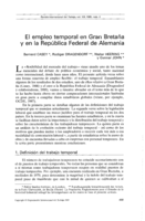 El empleo temporal en Gran Bretaña y en la República Federal de Alemania