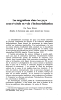 Les migrations dans les pays sous-évolués en voie d'industrialisation