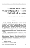 Evaluating a basic-needs strategy and population policies: the BACHUE approach
