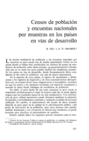 Censos de población y encuestas nacionales por muestras en los países en vías de desarrollo