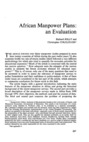 African manpower plans: : an evaluation
