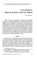 Les pensions dans le secteur rural au Japon