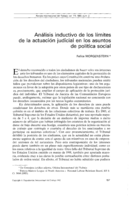 Análisis inductivo de los límites de la actuación judicial en los asuntos de política social