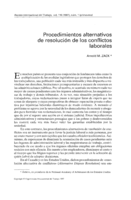 Procedimientos alternativos de resolución de los conflictos laborales