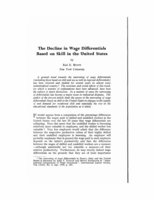 The decline in wage differentials based on skill in the United States