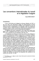 Les conventions internationales du travail et la législation bulgare