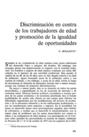 Discriminación en contra de los trabajadores de edad y promoción de la igualdad de oportunidades