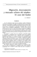 Migración, desocupación y mercado urbano del empleo: el caso del Sudán
