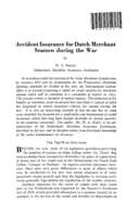 Accident insurance for Dutch merchant seamen during the war