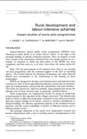 Rural development and labour-intensive schemes: impact studies of some pilot programmes