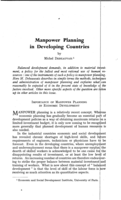 Manpower planning in developing countries