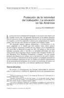 Protección de la intimidad del trabajador : la situación en las Américas