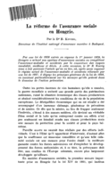 La réforme de l'assurance sociale en Hongrie