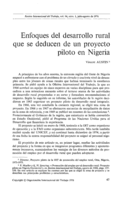 Enfoques del desarrollo rural que se deducen de un proyecto en Nigeria