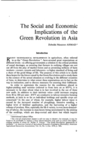 The social and economic implications of the green revolution in Asia