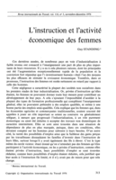L'instruction et l'activité économique des femmes