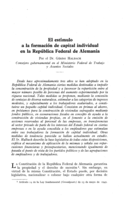 El estímulo a la formación de capital individual en la República Federal de Alemania