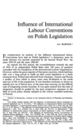 Influence of international labour conventions on Polish legislation