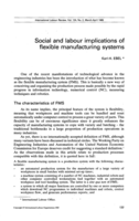 Social and labour implications of flexible manufacturing systems