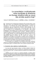 La consultation multinationale entre syndicats et directions en Europe renaîtra-t-elle au cours des années quatre-vingt?