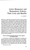 Active manpower and redundancy policies: their costs and benefits