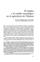 El empleo y el cambio tecnológico en la agricultura de Filipinas