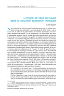 L'emploi et l'idée de travail dans la nouvelle économie mondiale