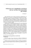 Influencia en la legislación zambiana de las normas internacionales del trabajo