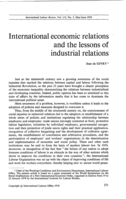 International economic relations and the lessons of industrial relations