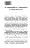 Les régimes financiers de l'assurance sociale