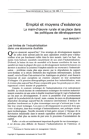 Emploi et moyens d'existence: la main-d'oeuvre rurale et sa place dans les politiques de développement