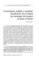 Crecimiento, empleo y equidad: enseñanzas de la misión de estrategia del empleo enviada al Sudán