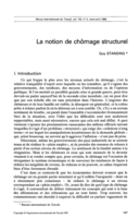 La notion de chômage structurel