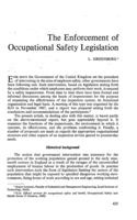 The enforcement of occupational safety legislation