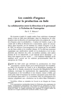 Les comités d'urgence pour la production en Inde: la collaboration entre la direction et le personnel à l'échelon de l'entreprise