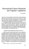 International labour standards and Yugoslav legislation