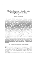 The parliamentary inquiry into unemployment in Italy